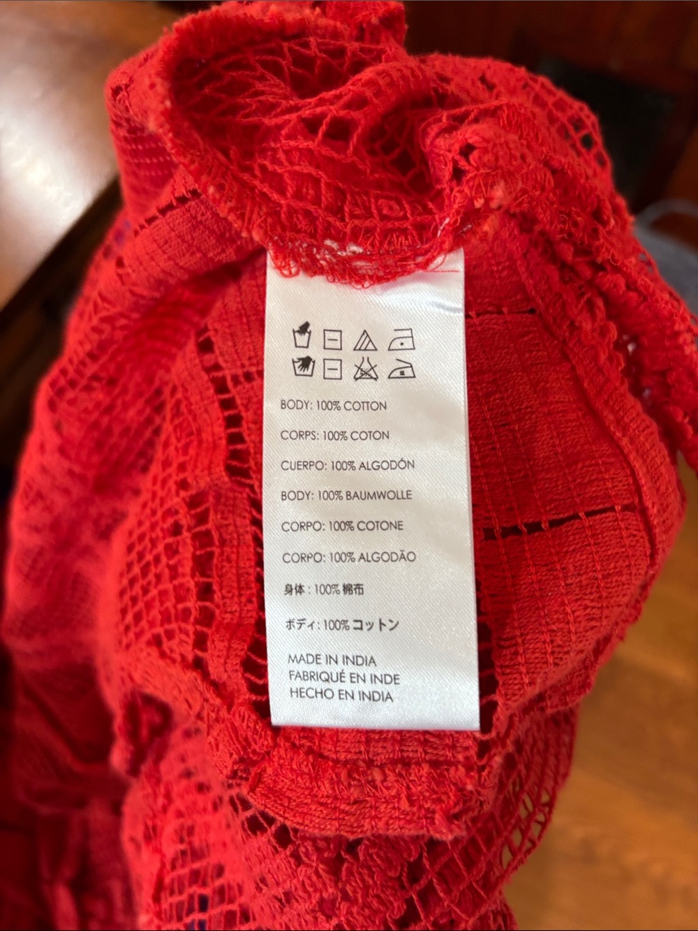 Free People Red Crochet Open-Front Shrug - Picture 5 of 5